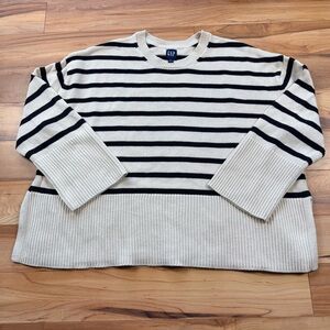 GAP Striped Sweater - Black and Cream